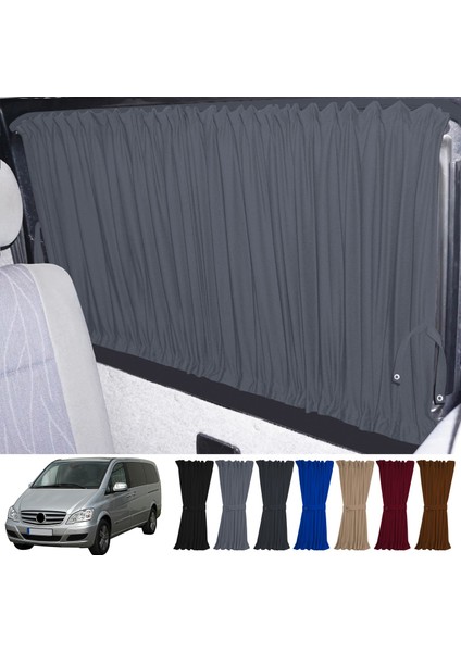 Mercedes Vito W639 5 Cam 2003-2014 Uyumlu Gri Raylı Oto Perde Takımı