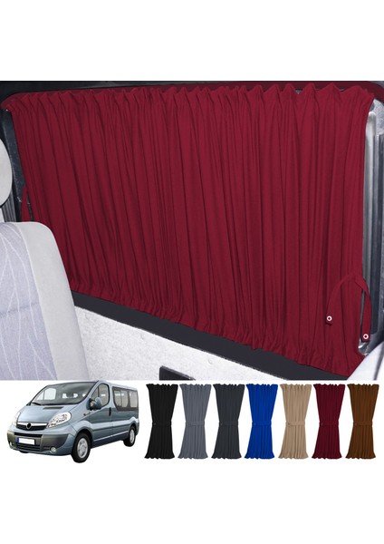 Oto Pandami Opel Vivaro A 2001-2014 Uyumlu Bordo Raylı Oto Perde Takımı