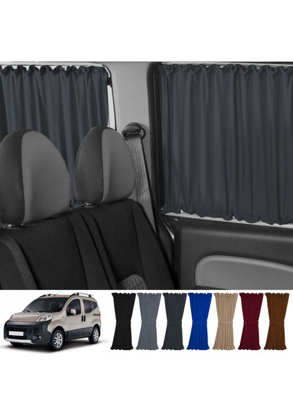 Fiat Fiorino 2007+ Uyumlu Füme Raylı Oto Perde Takımı