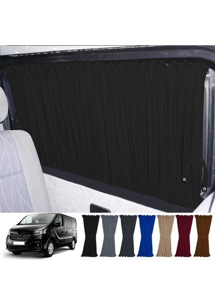Renault Trafic 2015+ Uyumlu Siyah Raylı Oto Perde Takımı