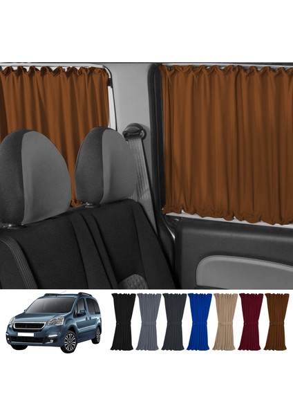 Peugeot Partner Tepee 2008-2018 Uyumlu Taba Raylı Oto Perde Takımı