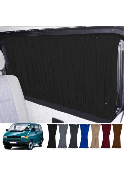 Volkswagen T4 - Transporter / Caravelle Kısa Şase 1990–2003 Uyumlu Siyah Raylı Oto Perde Takımı