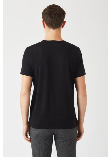 Erkek Regular Fit Basic T-Shirt SIYAH TS22Y22103_D99