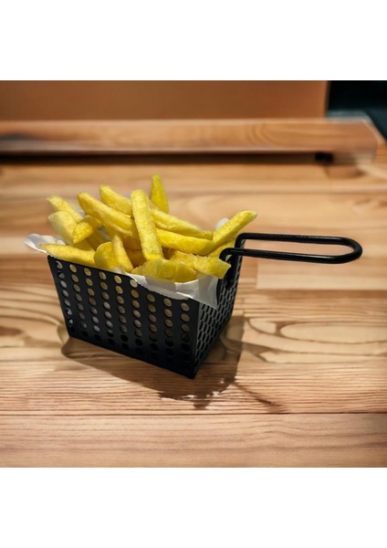 Mini Patateslik Firütöz Sepeti Patates Kızartma Sunum Sepeti Siyah fırsatları