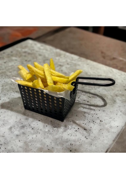 Mini Patateslik Firütöz Sepeti Patates Kızartma Sunum Sepeti Siyah indirimleri