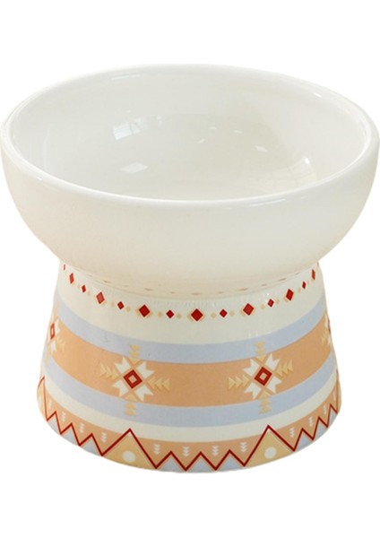 Seramik Yüksek Evcil Hayvan Besleyici ve Water Etnik Ekoratif Yükseltilmiş Kedi D (Yurt Dışından) modelleri