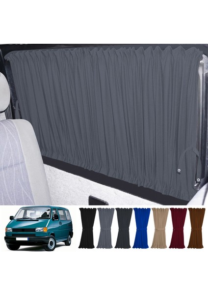 Volkswagen T4 - Transporter / Caravelle Kısa Şase 1990–2003 Uyumlu Gri Raylı Oto Perde Takımı