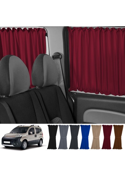 Fiat Fiorino 2007+ Uyumlu Bordo Raylı Oto Perde Takımı