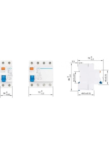 Chint Electric Chint Nl1 Serisi Ac Tipi 4X40A Kaçak Akım Rölesi 6ka 300MA 200230