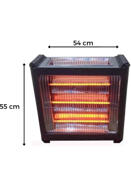 3003 Şömine Tipi Isıtıcı Soba 4 Çubuklu Quartz Isıtıcı 2400W