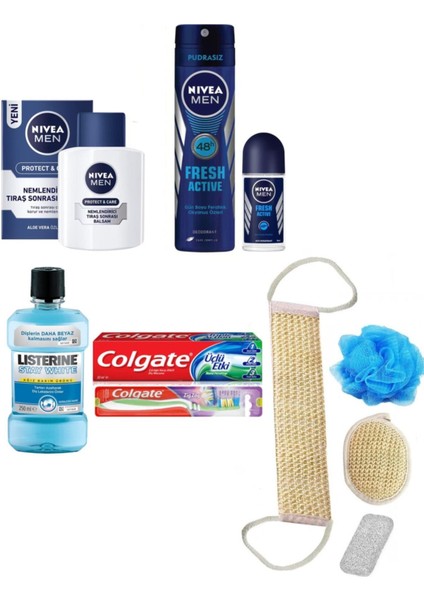 Erkek Tıraş, Banyo ve Ağız Bakım Hediye Seti -Sandıksız Damat Çeyiz Bohça