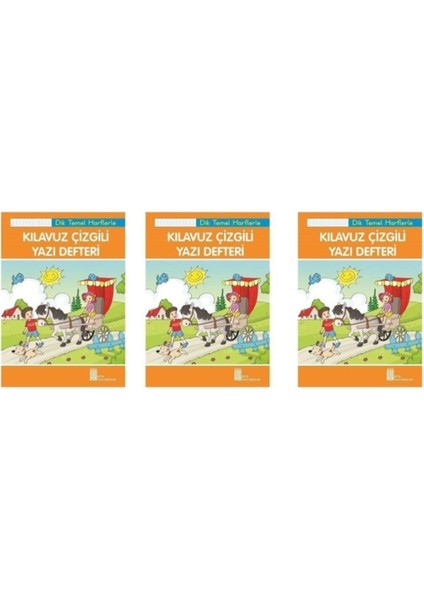 Ata Yayıncılık Büyük Boy Dik Temel Harflerle 3 Adet 1.sınıf Kılavuz Çizgili Yazı Defteri