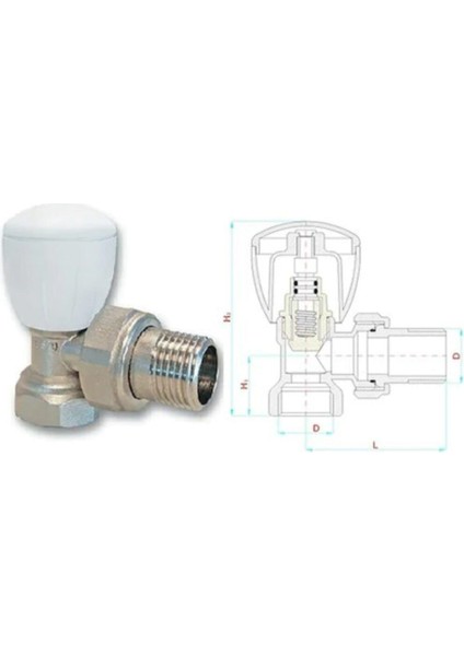 Radyatör Vanası 1/2&quot; Yeni Tip K Radyatör Vanası 2 Adet