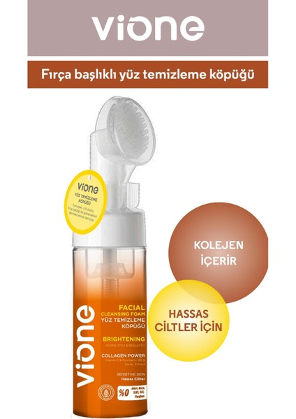 Hassas Ciltler Için Aydınlatıcı Besleyici Özel Fırçalı Yüz Temizleme Köpüğü 150 ml