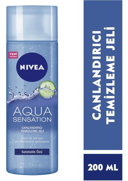 Aqua Sensation Canlandırıcı Yüz Temizleme Jeli 200 Ml,salatalık Özü,etkili Yüz Temizleme X2 Adet