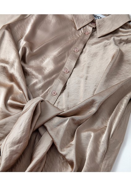 Saten Mix Gömlek Elbise modelleri