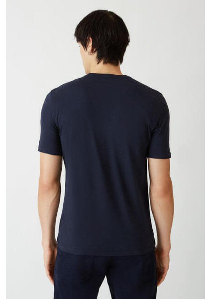 Basic İpek Apreli Bisiklet Yaka Lacivert Erkek T-Shirt TS22Y22011_D39 fiyatları