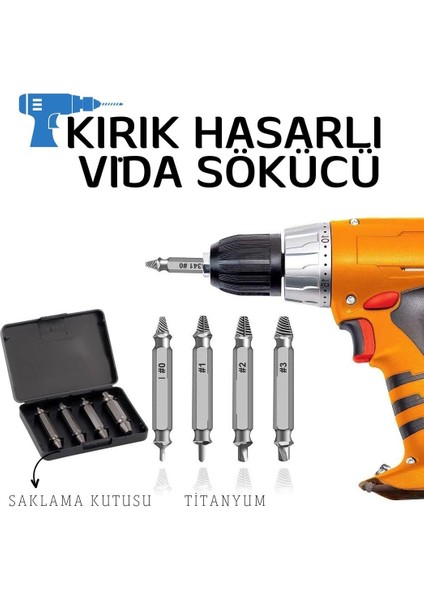 Titanyum Kırık Hasarlı Vida Cıvata Çıkarıcı 716526