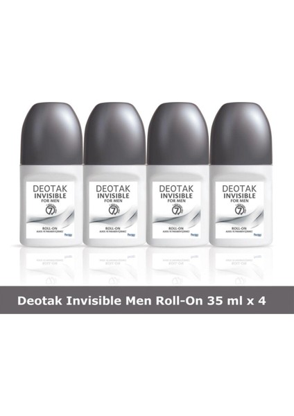 Invısıble For Men Roll-On Deodorant 35 ml x 4