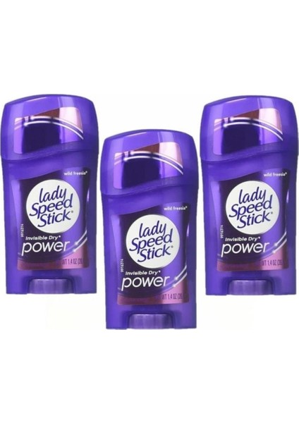 Lady Speed Stick Invisible Dry Powder Wild Freesia 40GR - 3lü Set