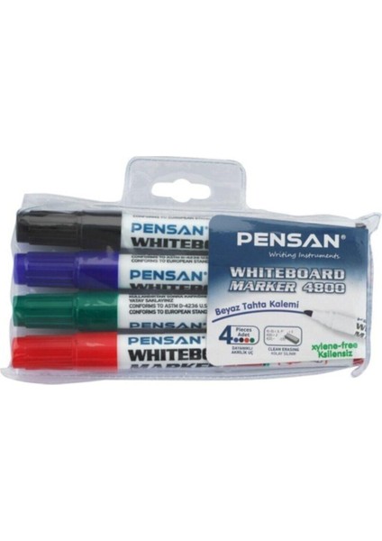 Beyaz Tahta Kalemi 4800-1 Yuvarlak Uç 4 Lü