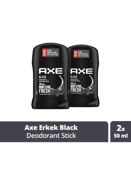 Black 50 ml Erkek Deodorant Stick 2'li