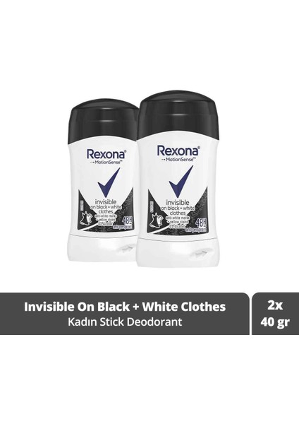 Motion Sense Kadın Stick Deodorant Invisible On Black + White Clothes 40 G x 2 Adet