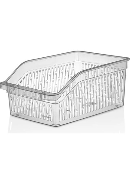 Buzdolabı Sepeti Istiflenebilir Kutu Dolap Içi Organizer 6 Adet Sepet Şeffaf 30X20X13 cm No:3