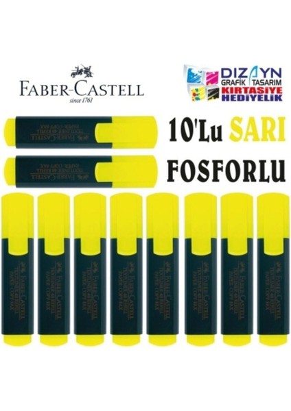 Faber Castell Fosforlu Kalem 10LU Sarı