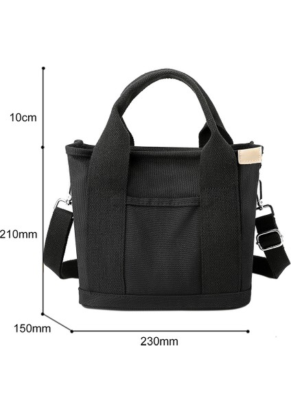 Kadınlar Küçük Tuval Crossbody Çanta Mini Üst Kolu Kova Çantası Alışveriş Tote (Yurt Dışından)