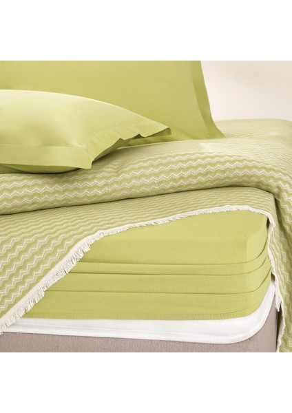 Bedding Gwen Tek Kişilik Pike Takımı - Yağ Yeşili