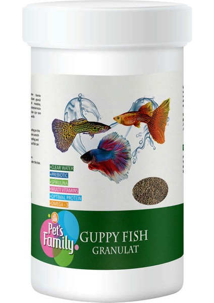 Pets Family Guppy Fısh Granulat 250ML/110G fiyatları
