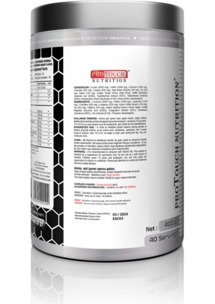 Protouch Nutrition Bigbang Shred Bcaa 4.1.1 Yeşil Elma Aromalı