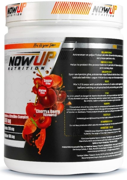 Nowup Nutrıtıon Arginine / Cherry & Berry 360 Gr