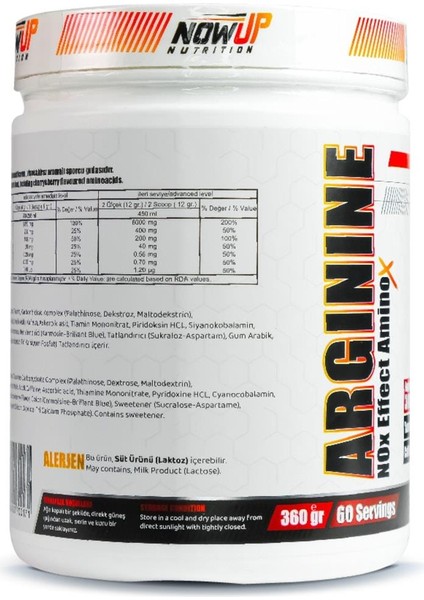 Nowup Nutrıtıon Arginine / Cherry & Berry 360 Gr