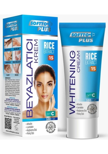 Softto Plus Pirinç Özlü Beyazlaştırıcı Krem