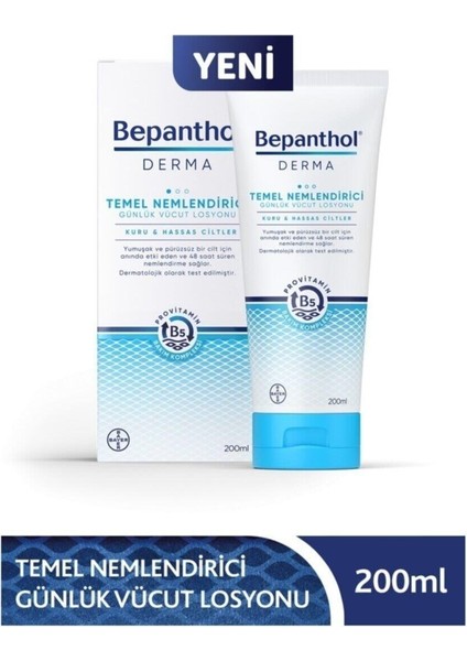 Derma Temel Nemlendirici Günlük Vücut Losyonu 200 ml