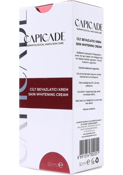 Cilt Beyazlatıcı Krem Skin Whitening Cream 50 ml