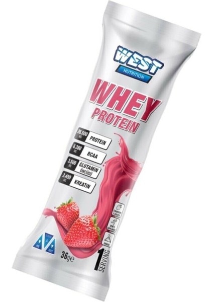 Whey Protein Tozu 36 Gram Tek Saşe Çilek Aromalı Whey Protein