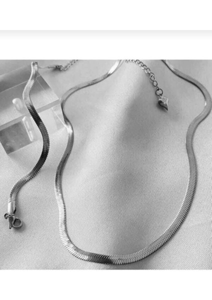Asen Çelik Italyan Çelik Kolye Ve Bileklik Set