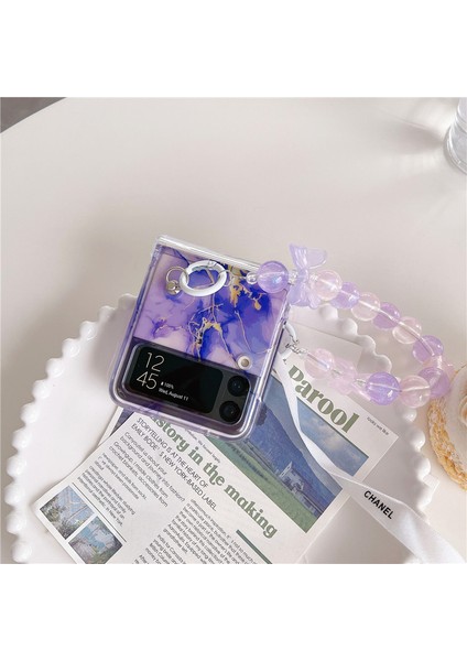 For Samsung Galaxy Z Flip 4 Mermer Desen Dıy Bilezik Cep Telefonu Kılıfları (Yurt Dışından) fırsatları