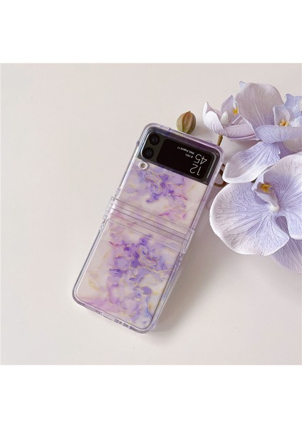 For Samsung Galaxy Z Flip 3 Mermer Desen Cep Telefonu Kılıfları (Yurt Dışından)