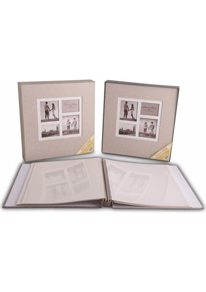 Aledo 40 Sayfa 20 Yaprak Kutulu Koton Desenli 31 x 32 cm Manyetik Yapıştırmalı Delü x Fotoğraf Albümü