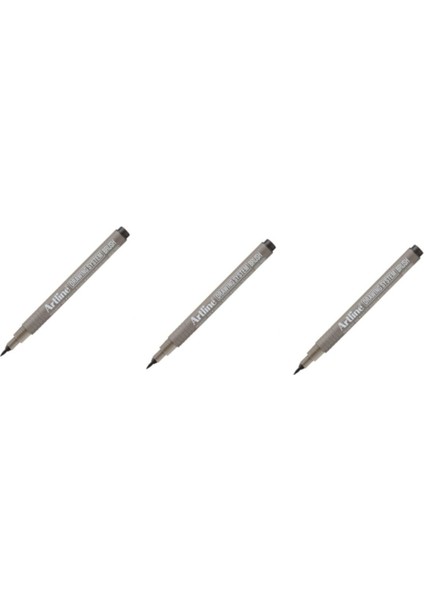 Drawıng System Teknik Çizim Kalemi Siyah 3 Adet Brush EK-23FN