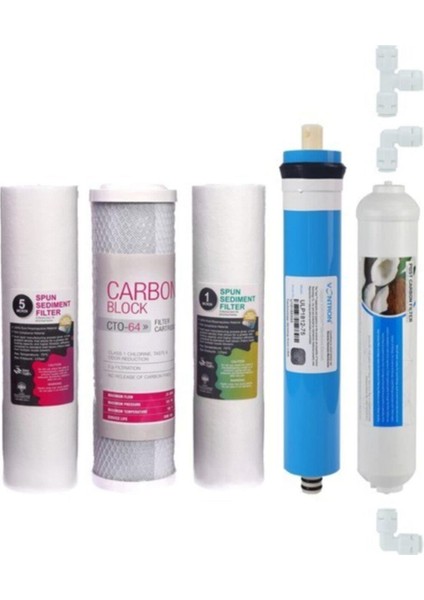 Aquanet Natural Water Su Arıtma Cihazı Filtresi 5'li Filtre Seti Paket