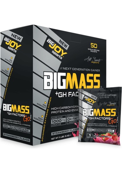 Bigjoy Bigmassgo Gh Factors 5000 Gr 50 Paket Mass Gainer Çikolatalı Karbonhidrat Tozu
