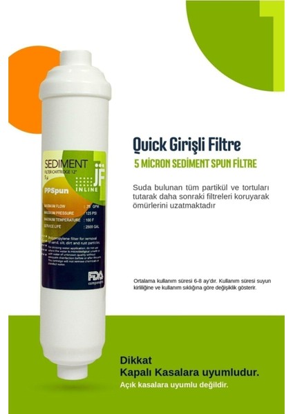 Gurur Su Arıtma Inline Filtre 4 Lu