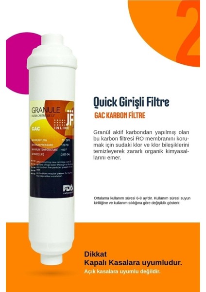 Gurur Su Arıtma Inline Filtre 4 Lu