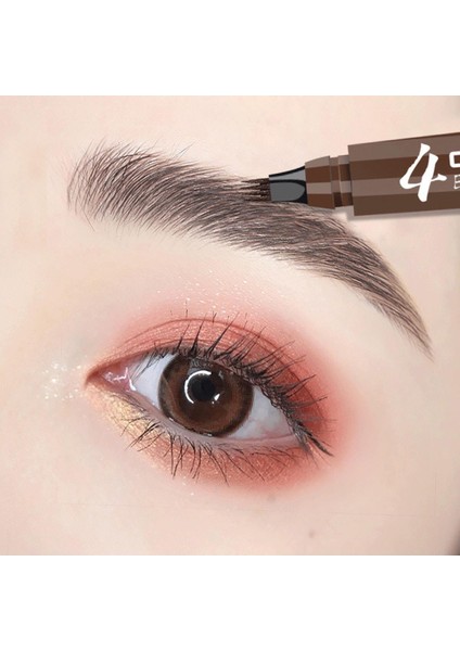 Kaş Maskarası,kaş Kalemi Microblading Ucu Tırtıklı Likit Kaş Kalemi(Kahve)