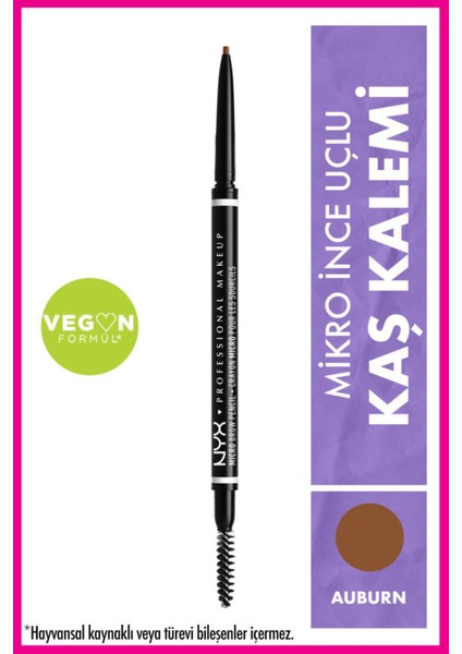 Nyx Ultra Ince Kaş Kalemi - Micro Brow Pencil Auburn 800897836856